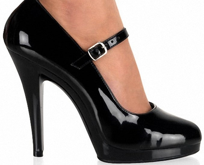 Stiletto Round-Toe Buckle Platform Shoes