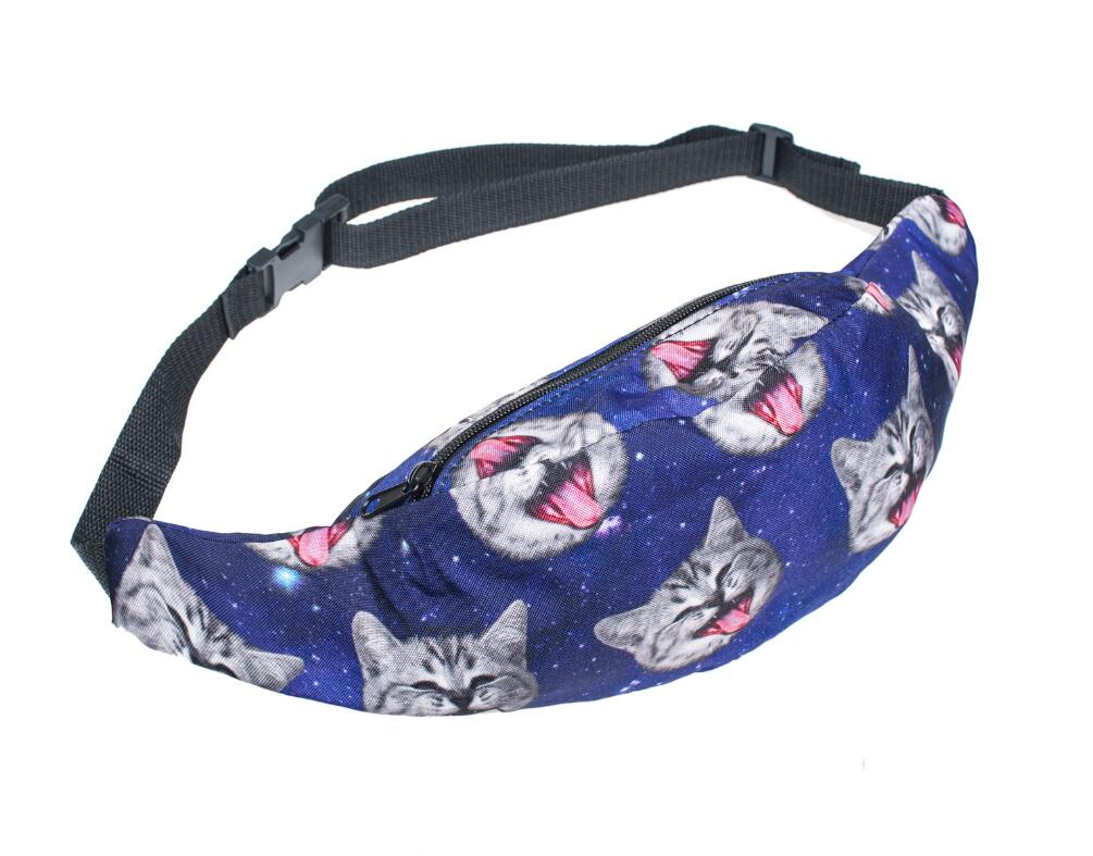 Printed Waist Zipper Bag