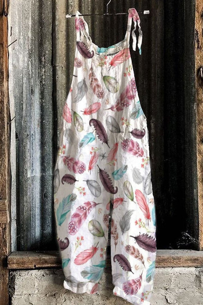 Sweet Little Print Retro Wide-leg Women's Jumpsuit