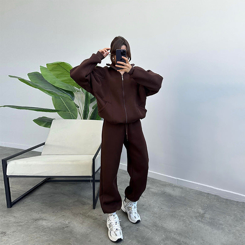 Stand-Up Collar Zipper Sports Outfit