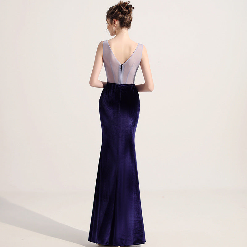 Women's Deep V-Neck Low-Cut Evening Dress