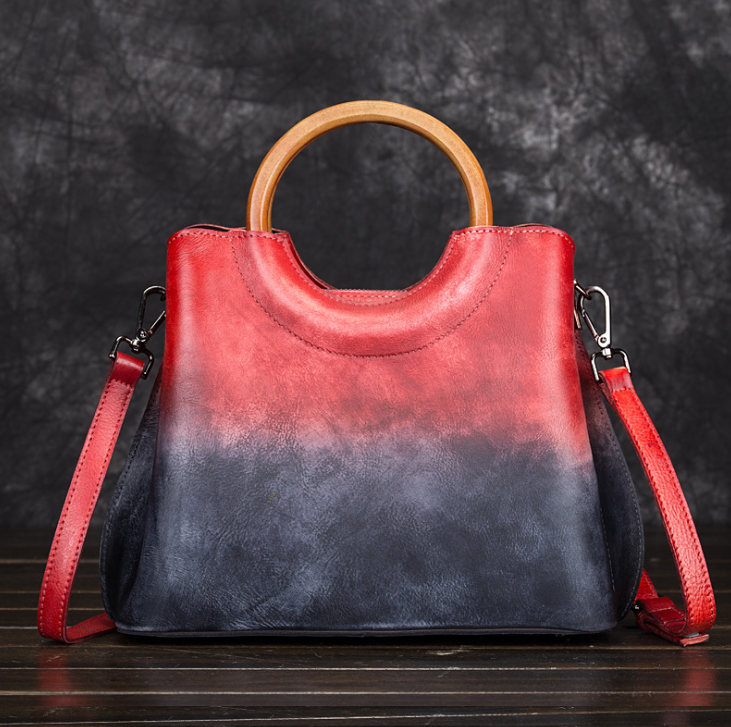 Hand-Painted Suede Retro Leather Handbag