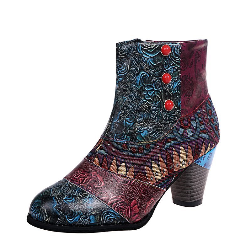 Chunky Print Ankle Boots