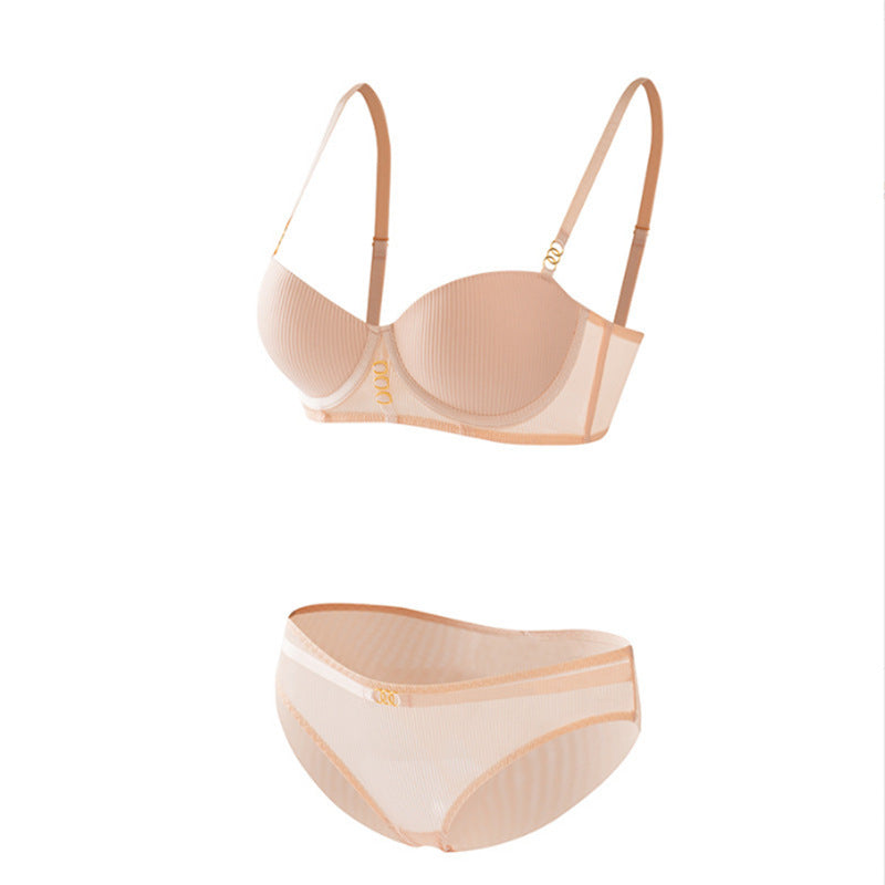 Women's Fashion Casual Push Up Breast Holding Anti-sagging Bra Set