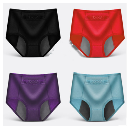 Leak-Proof Menstrual Period Breathable Triangle Health Pants - 4 Pairs of Underwear