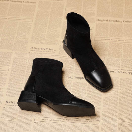 New Versatile Thick-Heel Short Boots