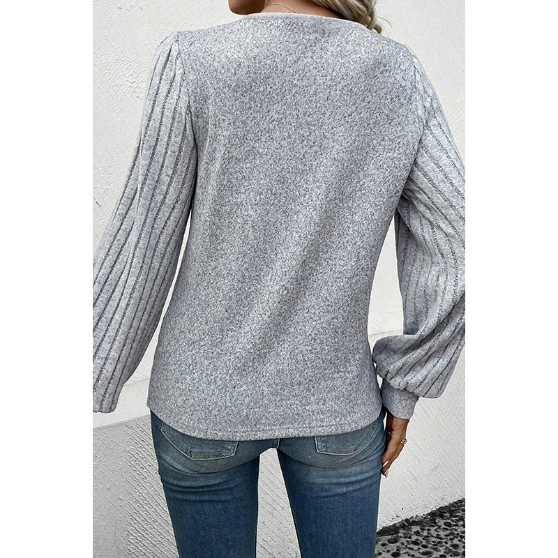 Women's Pure-Colour All-matching Long-Sleeved Top