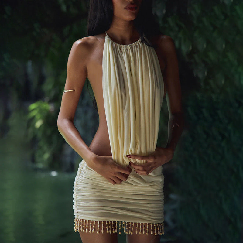 Backless Slim-Fit Hip-Hugging Mini Dress