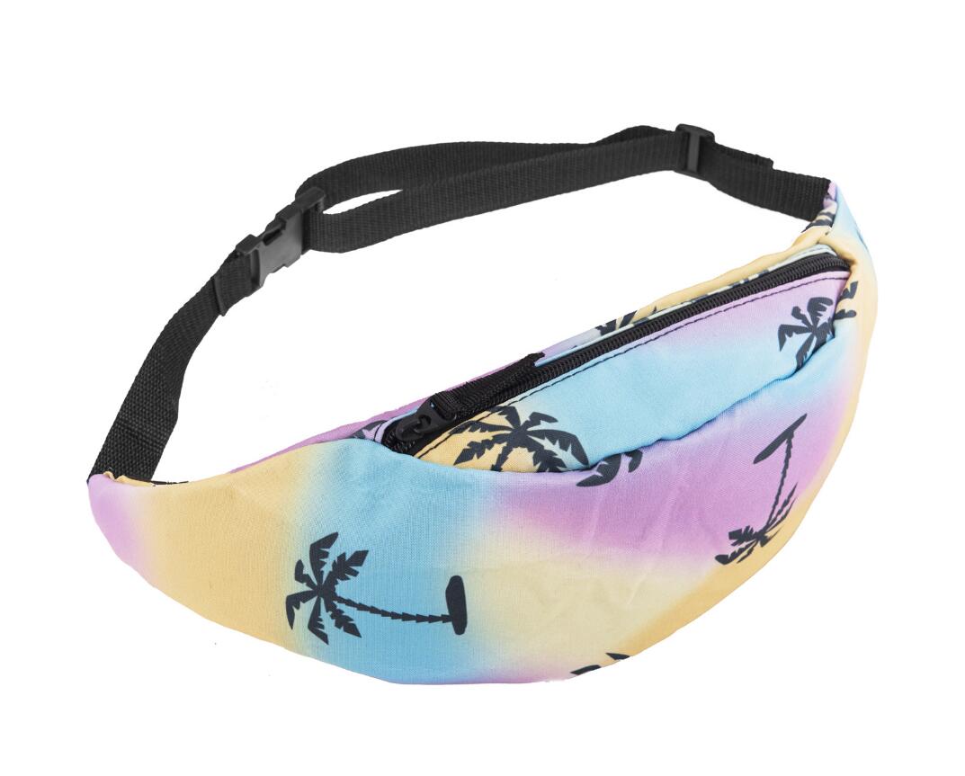 Printed Waist Zipper Bag