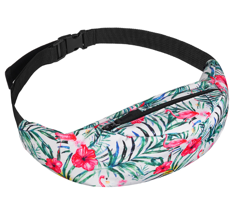 Printed Waist Zipper Bag