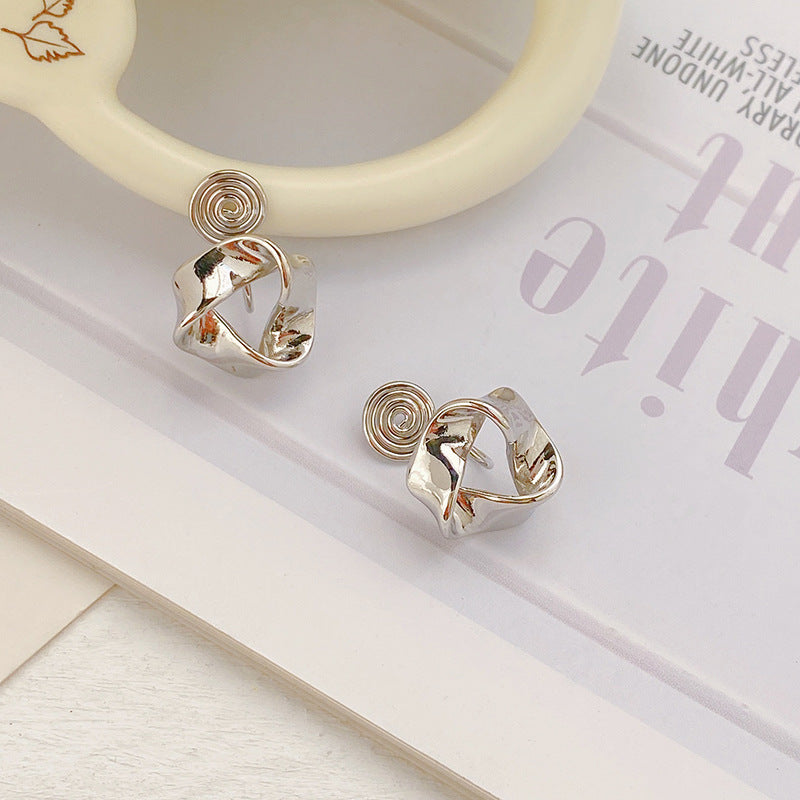 Top quality 18K Gold Color Mosquito Coil Clip on Hoop Earrings Hot Sale C Shape Copper C Shape Cuff Earrings Ear Clip