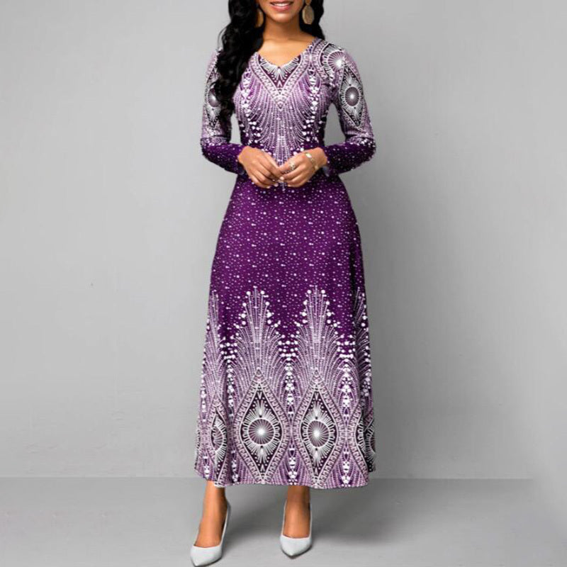 Plus-Size Elegant Slim-Fit Flowy Maxi Dress -  US Only