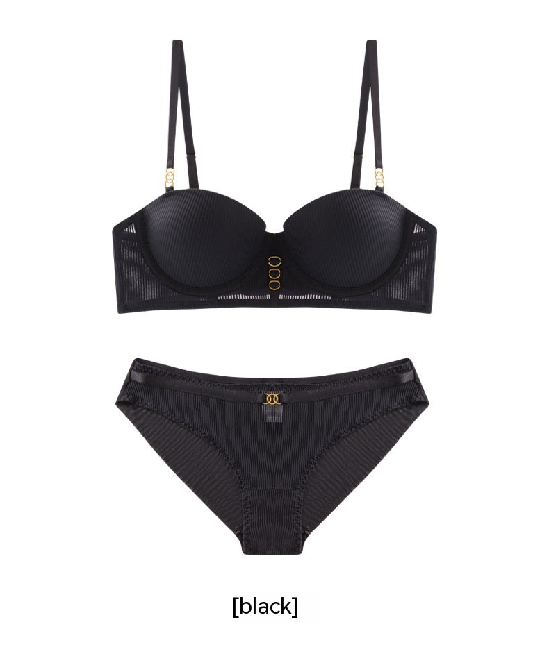 Women's Fashion Casual Push Up Breast Holding Anti-sagging Bra Set
