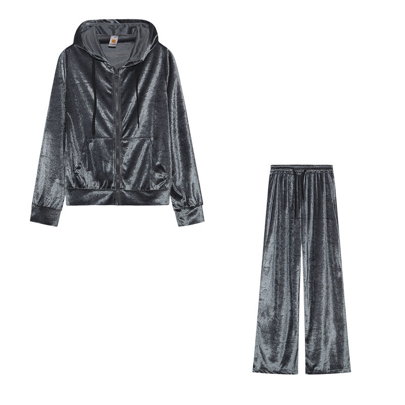 Rhinestone Velvet Sports & Leisure Outfit