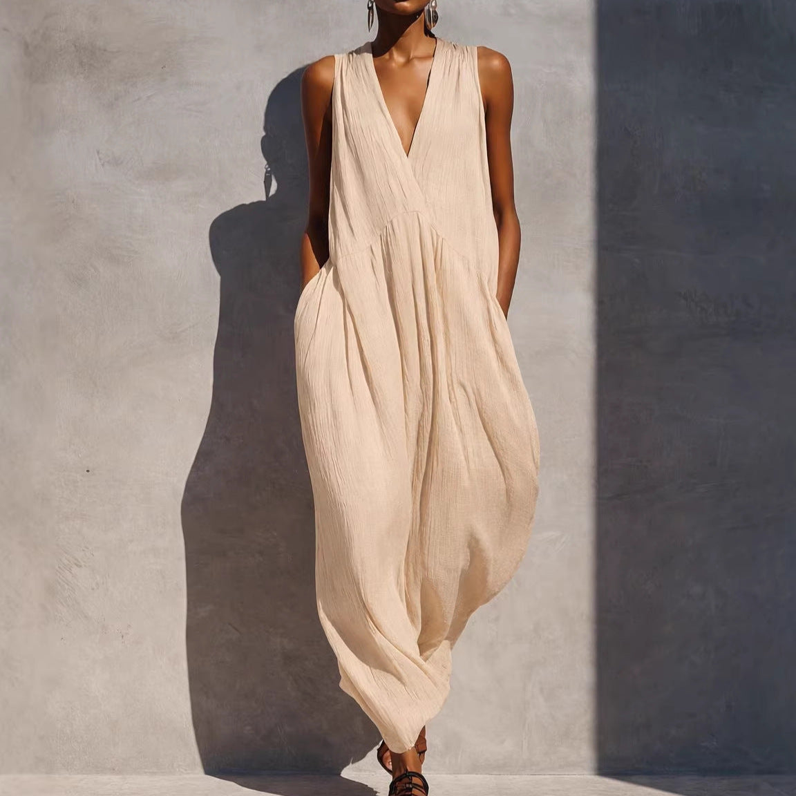 V-Neck Resort-Style Dress