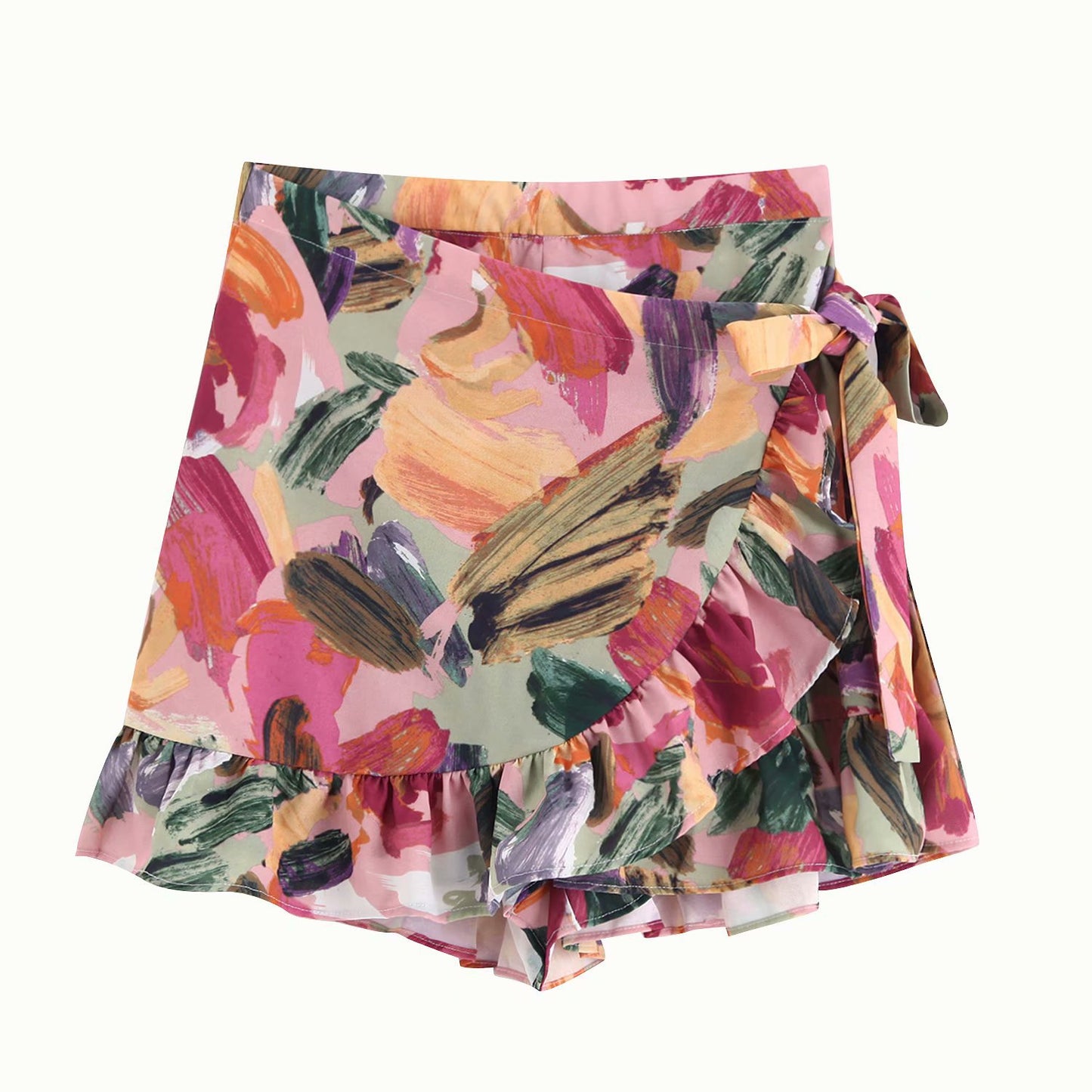Printed short skirt