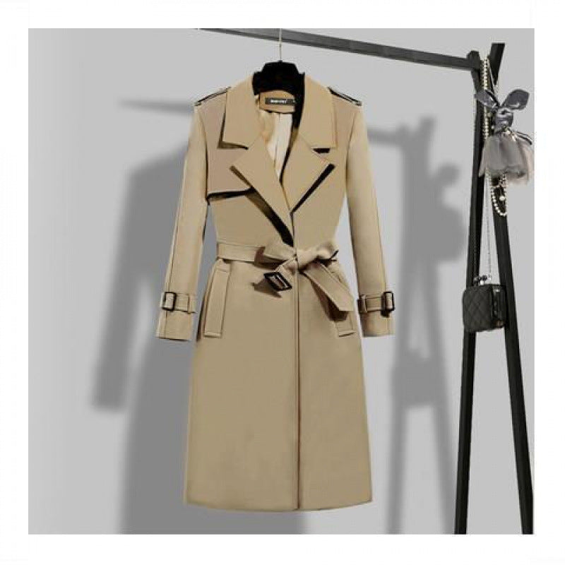 Slim-Fit Midi Trench Coat