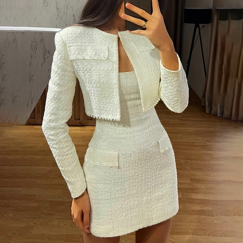 Long-Sleeve Slim-Fit Tube-Top Dress + Jacket