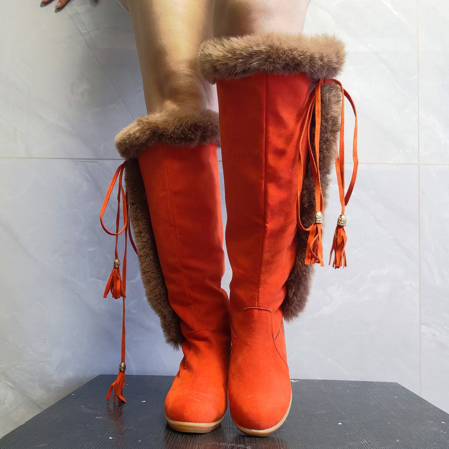 Winter Plush Long Boots For Women  - Combat Boots