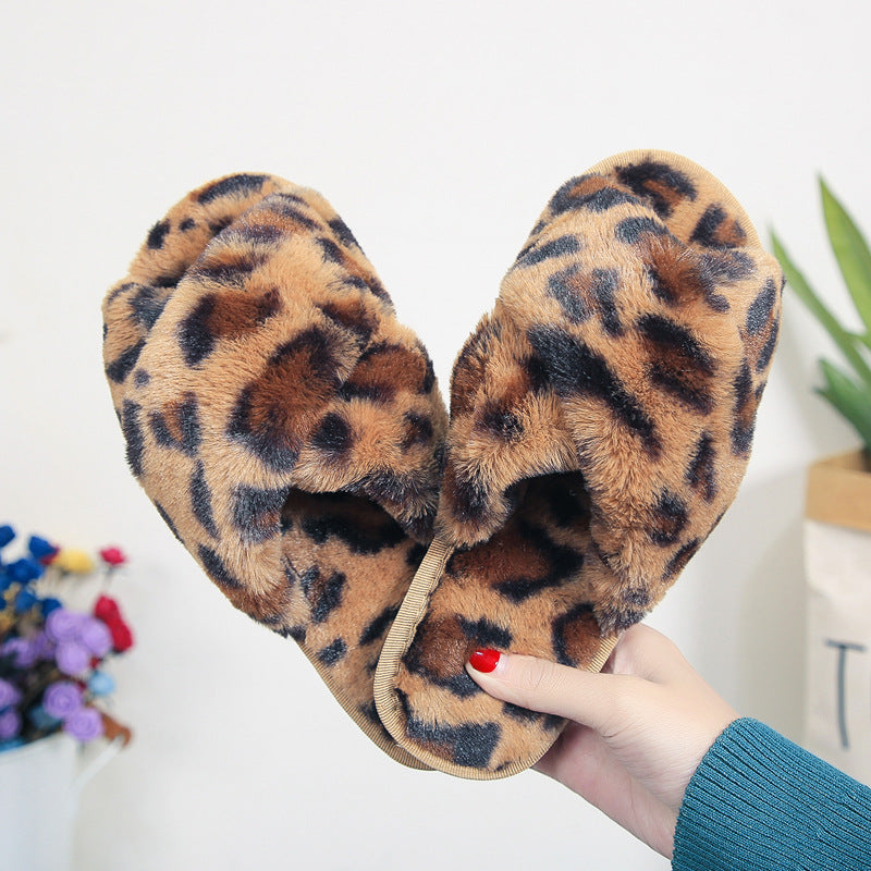 Fuzzy Flat Bedroom Slippers For Women