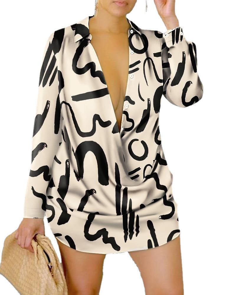 Unique Printed Long-Sleeved Shirt For Women