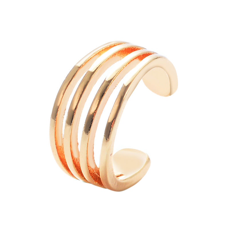 Top quality 18K Gold Color Mosquito Coil Clip on Hoop Earrings Hot Sale C Shape Copper C Shape Cuff Earrings Ear Clip