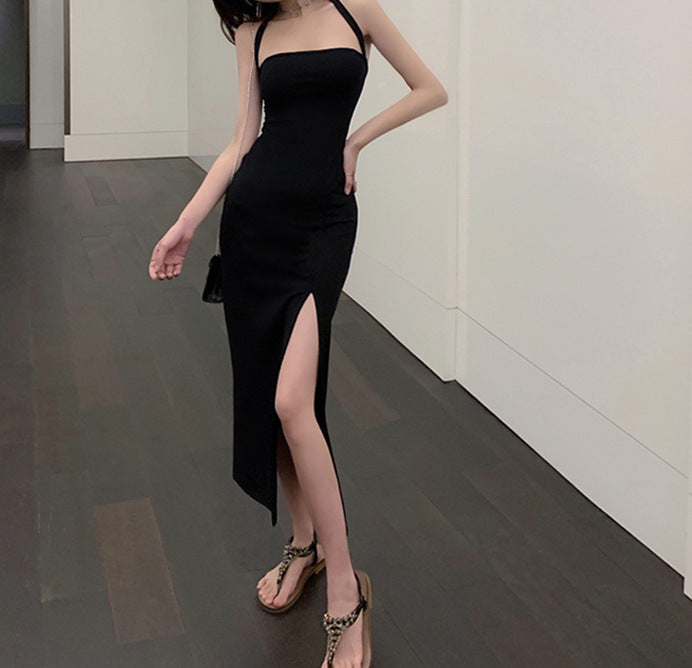 Backless Sexy Strap Split-Thigh Dress