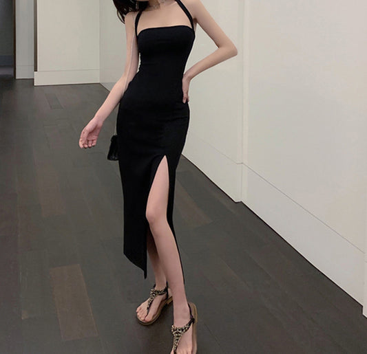Backless Sexy Strap Split-Thigh Dress