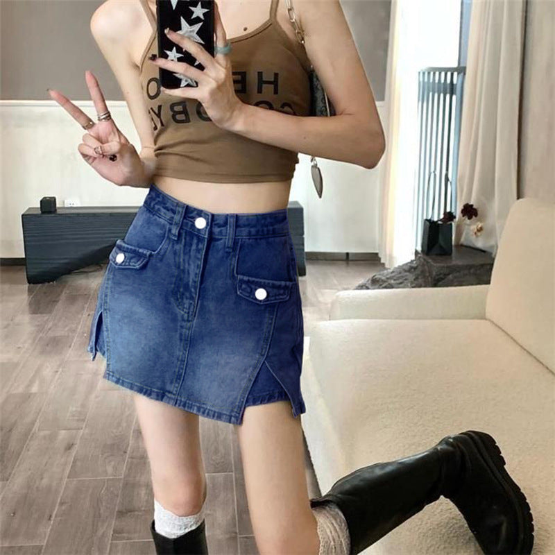 High-street Casual All-match Denim Skort