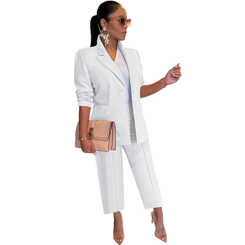 Solid Two-Piece Female Suit