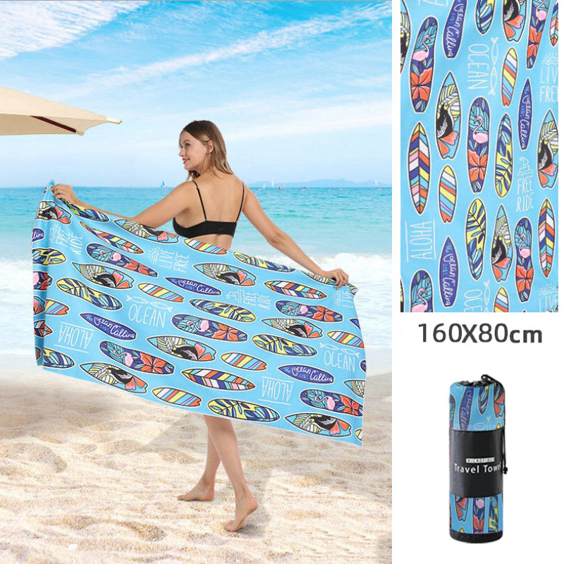 Printed Beach Towel - Microfibre Double-Sided Fleece Beach Towel