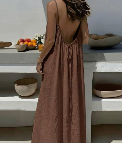 Open-back Loose Household Clothes Dress Woman