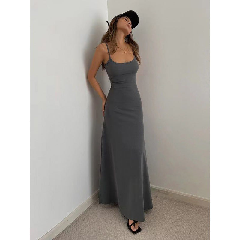 Waist-Cinching Slimming Backless Dress