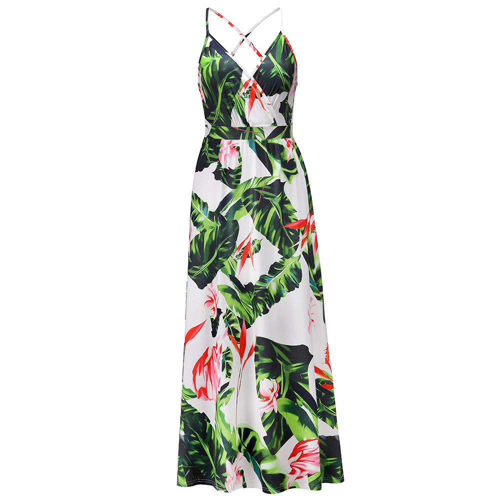 Floral Suspender Beach Dress