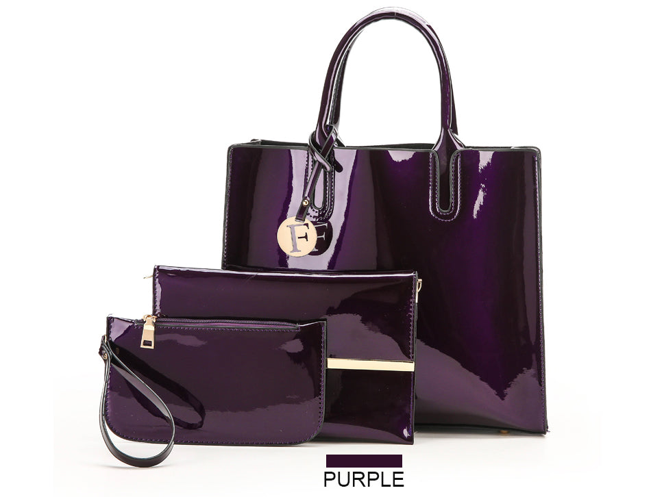 Leather Handbag Set - 3-Piece