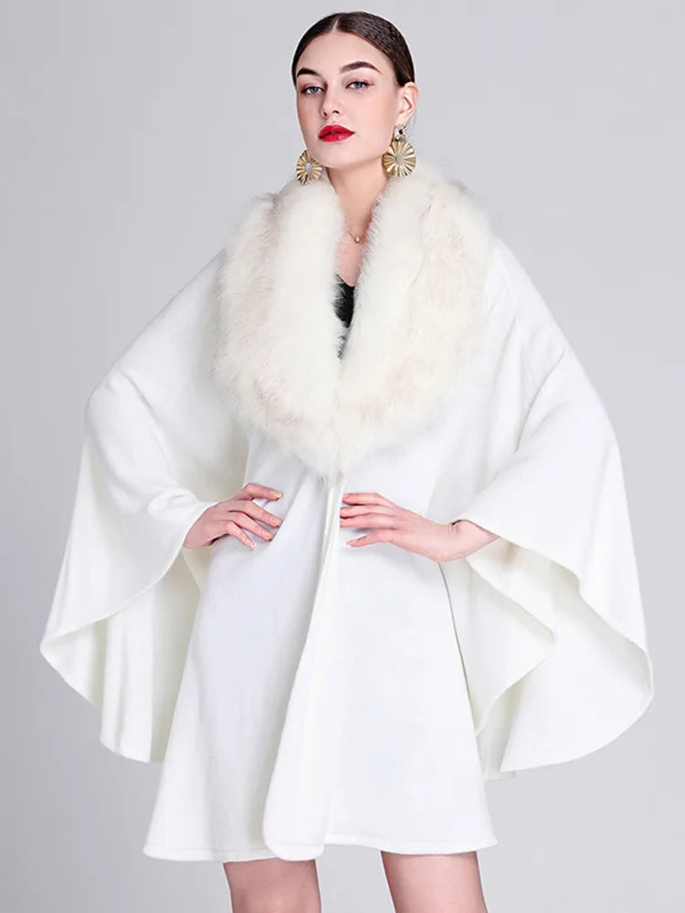 Splicing Plush Cloak Jacket