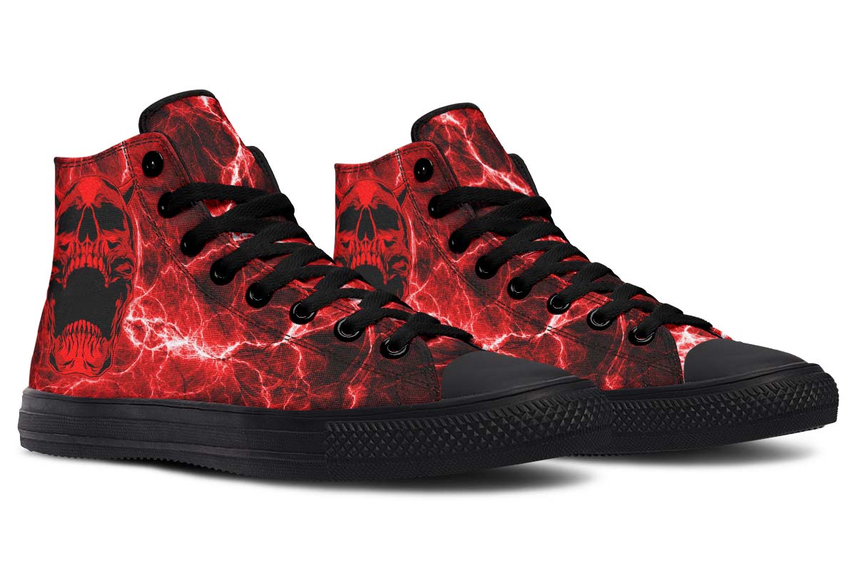 High-Top Colour Gradient Print Canvas Shoes