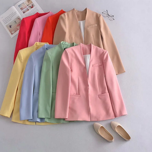 Ladies' New Solid-Colour Suit Jacket