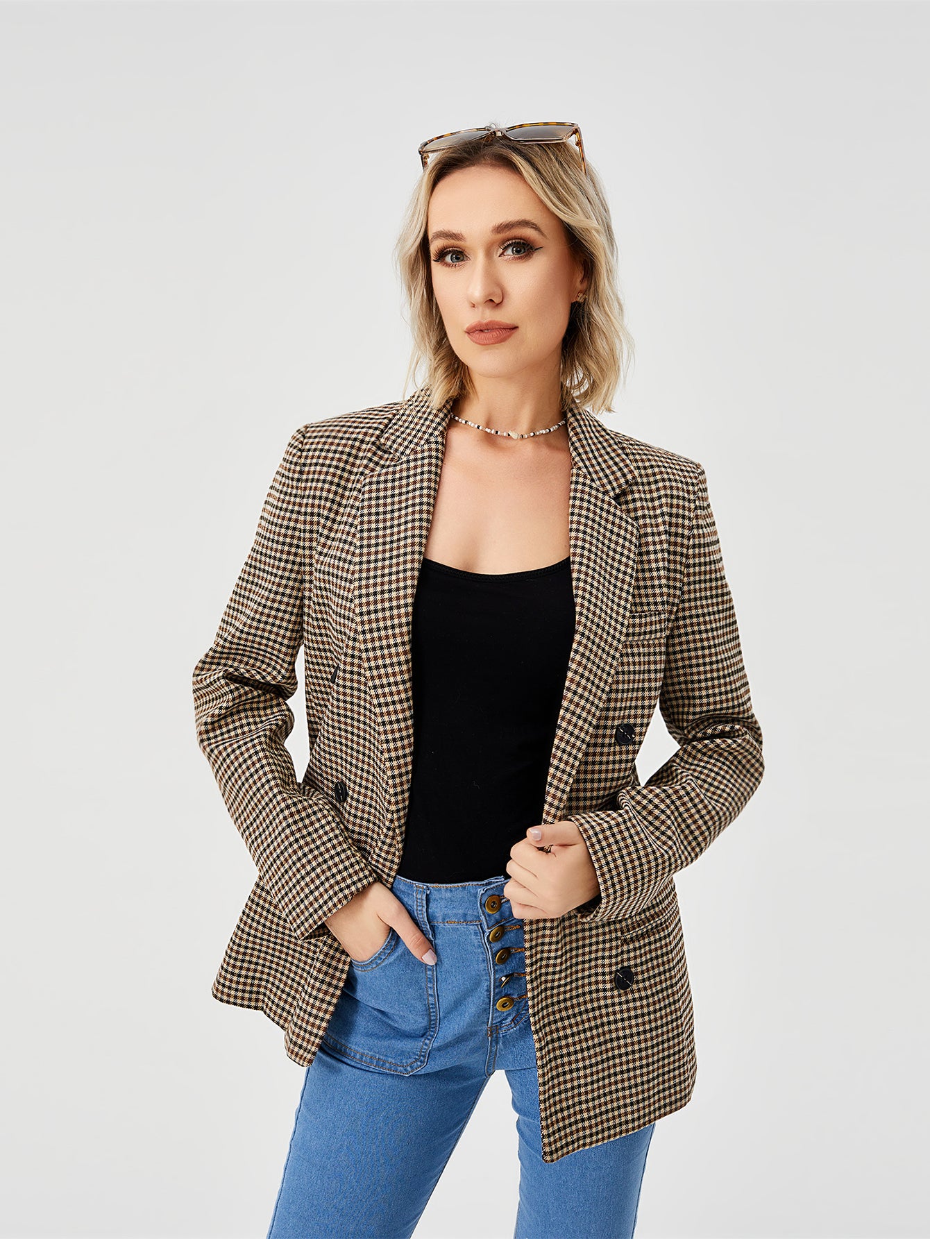 Blazer Jacket -  Long-Sleeve Work/0ffice Coat For Women