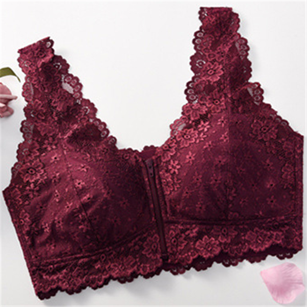 Lace Front-Zipper Bra