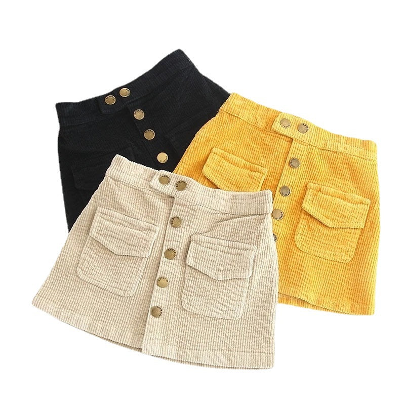 Short Corduroy Hip Skirt