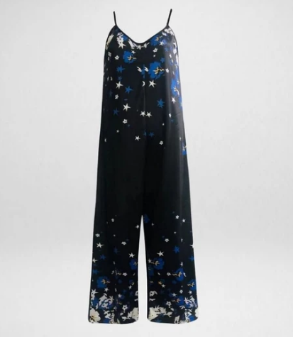 Summer New Style Cross-border Foreign Trade Printed Pocket Casual Jumpsuit