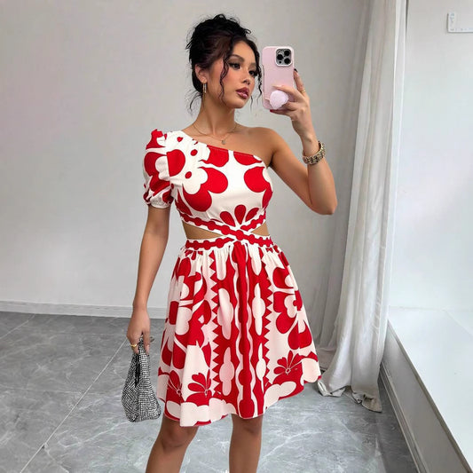 Breathable Hollow-Waist Short Dress