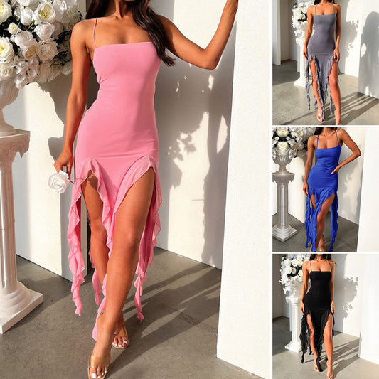 Split Ruffle Summer Dress