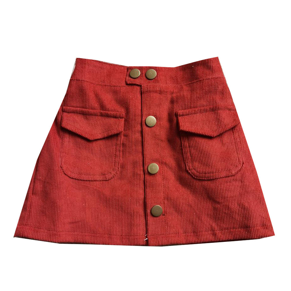 Short Corduroy Hip Skirt
