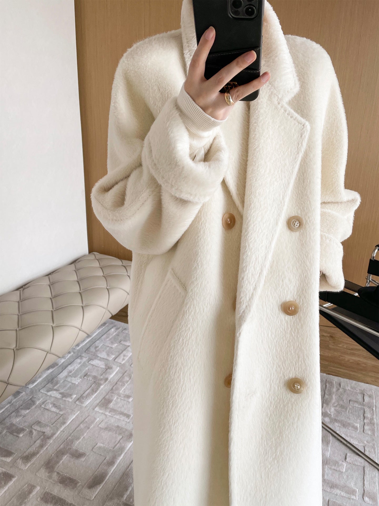 Women's Mid-Length Winter Thick Woollen Cashmere Coat