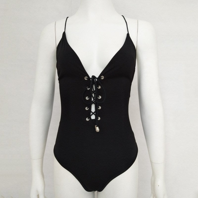 The new deep V jumpsuits sexy backless condole top dress
