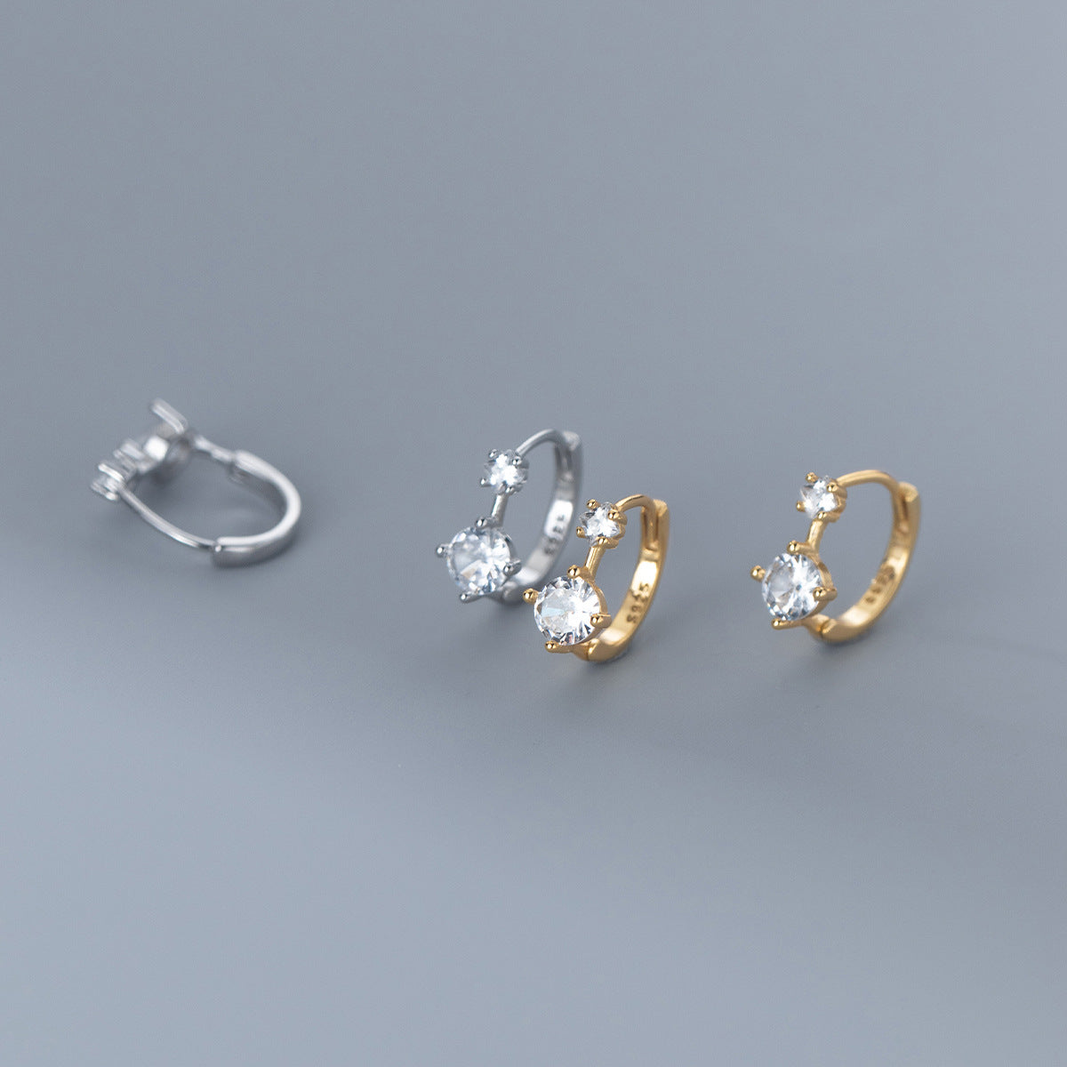 Simple Temperament Commuter Diamond Hoop Earrings