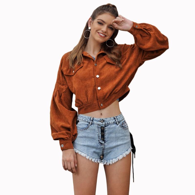 Corduroy Long-Sleeve Jacket For Women