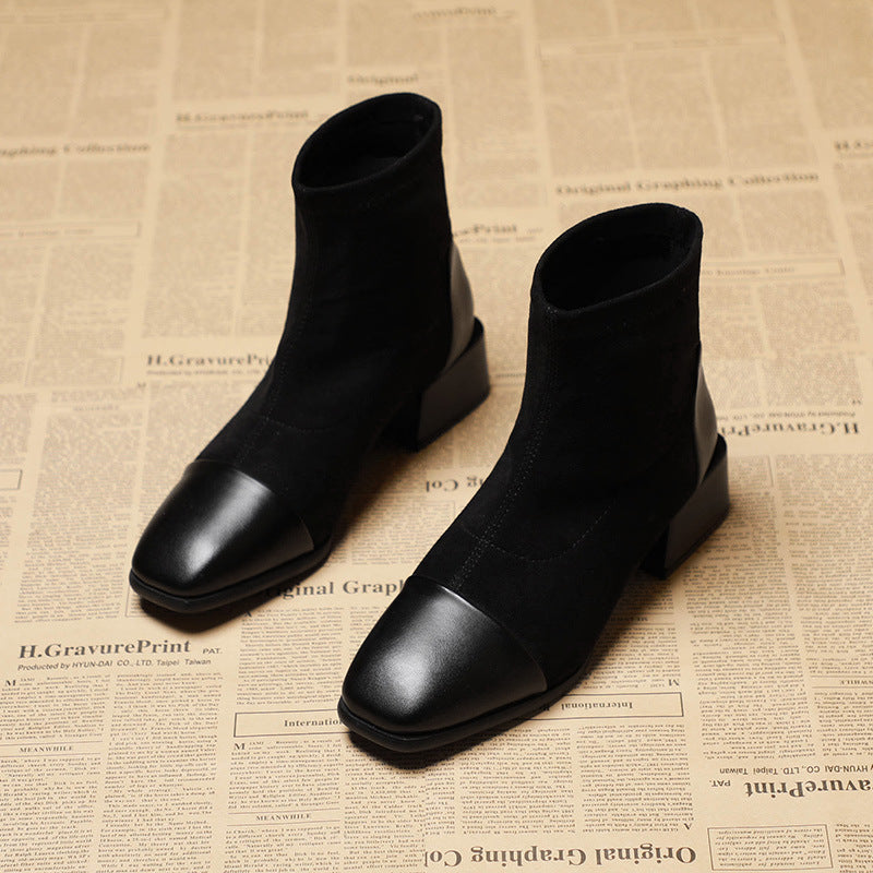 New Versatile Thick-Heel Short Boots